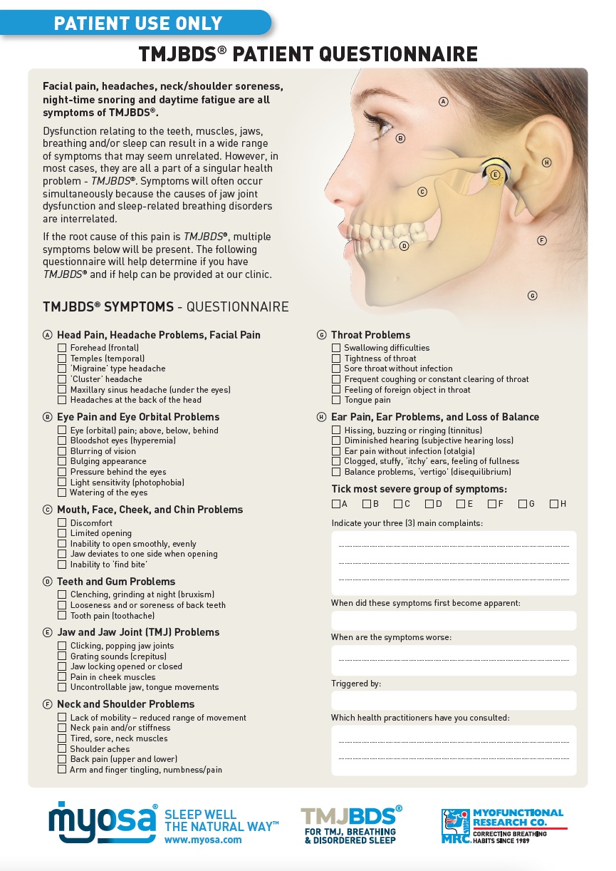 TMJBDS Patient Questionnaire